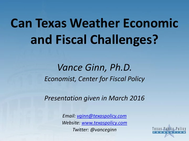and fiscal challenges