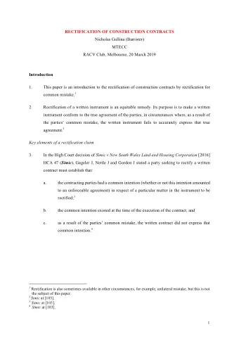 1 Rectification is also sometimes available in other circumstances, for example, unilateral