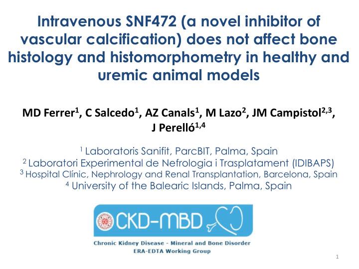 intravenous snf472 a novel inhibitor of vascular