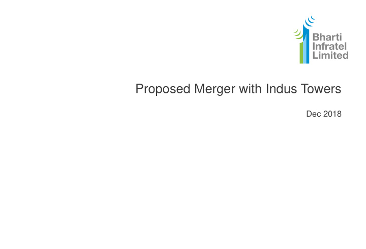 proposed merger with indus towers