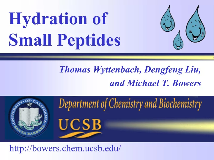hydration of small peptides