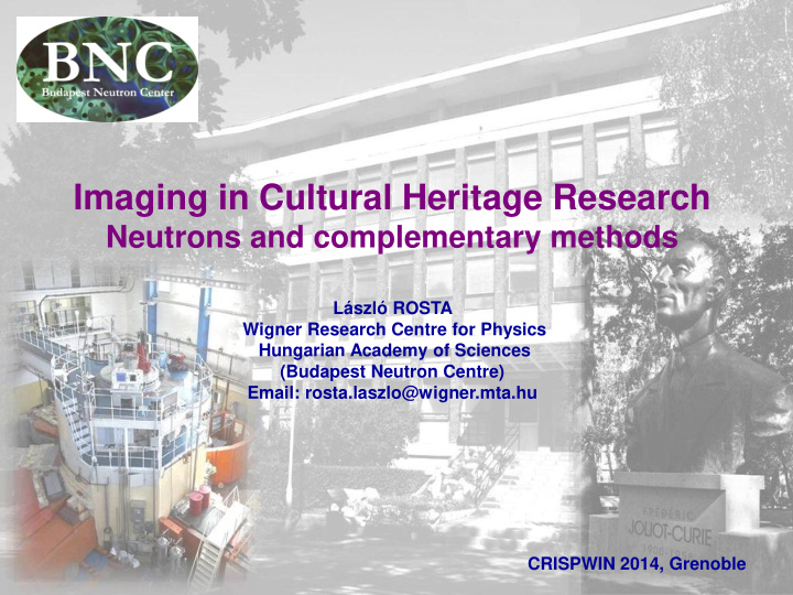 imaging in cultural heritage research