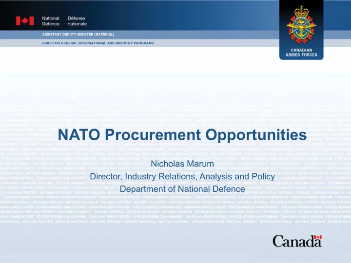 nato procurement opportunities