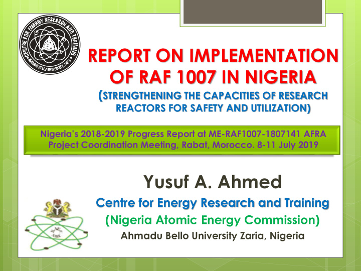 report on implementation