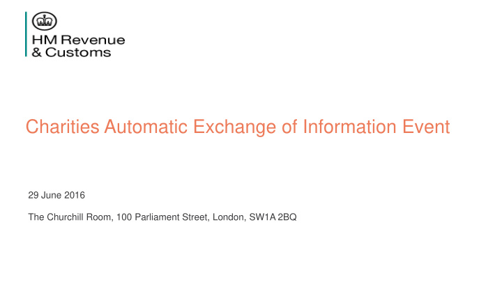 charities automatic exchange of information event