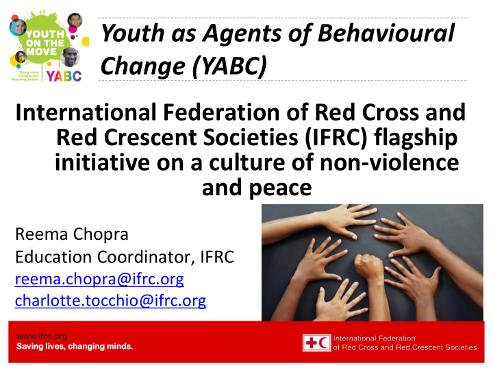 youth as agents of behavioural change yabc