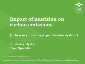 carbon emissions  (Efficiency, feeding &amp; production system)  Dr  Jimmy  Hyslop  Beef