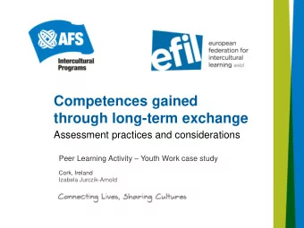 through long-term exchange  Assessment practices and considerations Peer Learning Activity