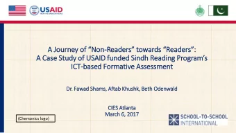 A Journey of Non - Readers towards Readers:  A Case Study of USAID funded Sindh Reading