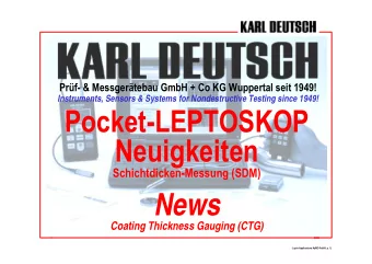 Neuigkeiten  Schichtdicken-Messung (SDM)  News  Coating Thickness Gauging (CTG)  Lepto Applications