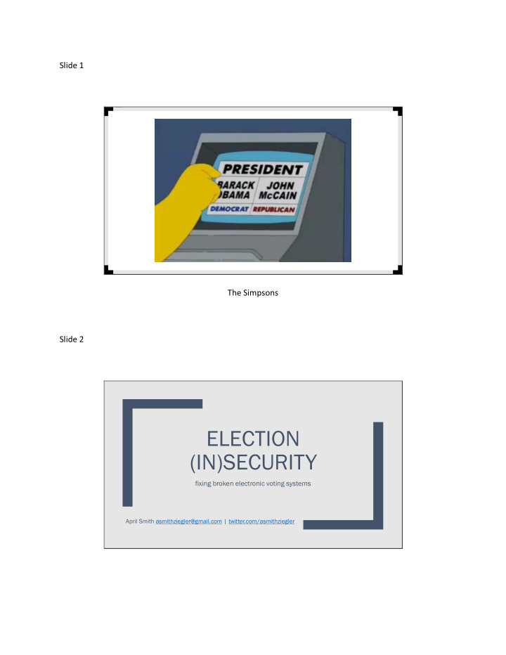 election in security