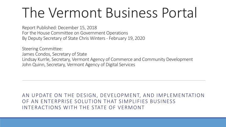 the vermont business portal