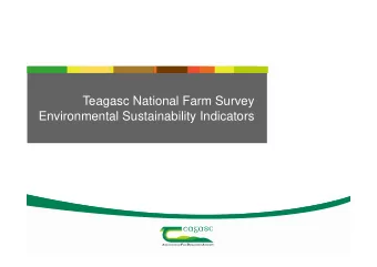 Teagasc National Farm Survey  Environmental Sustainability Indicators  Teagasc National Farm Survey