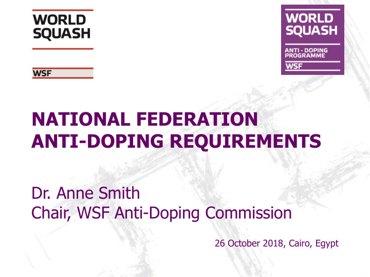 anti doping requirements