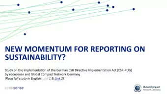 Methodology  O ftACo,  nonsense Global Compact Network G erm any Point of Depature: Varying
