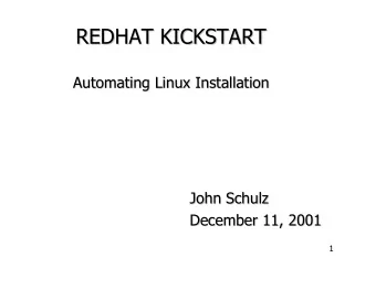 REDHAT KICKSTART  REDHAT KICKSTART  Automating Linux Installation  Automating Linux Installation