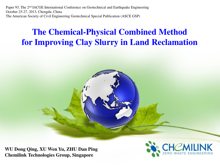 the chemical physical combined method for improving clay