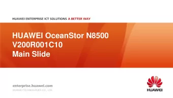 V200R001C10  Main Slide  Agenda  1  Trend &amp; Challenges  2  Specifications &amp; Features  3