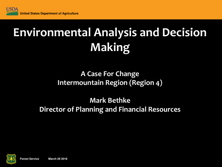 environmental analysis and decision making