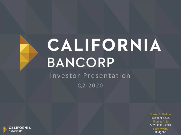 investor presentation