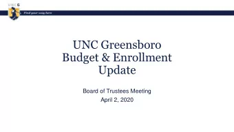 Budget &amp; Enrollment  Update  Board of Trustees Meeting  April 2, 2020  Nursing and