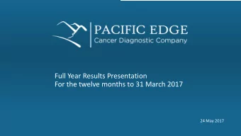 Full Year Results Presentation  For the twelve months to 31 March 2017  24 May 2017  FY17