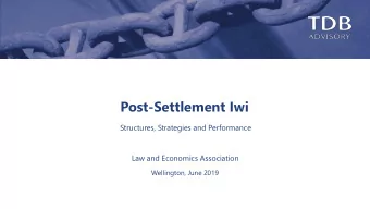 Post-Settlement Iwi  Structures, Strategies and Performance  Law and Economics Association