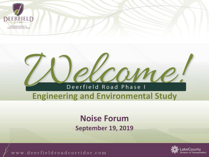 engineering and environmental study noise forum