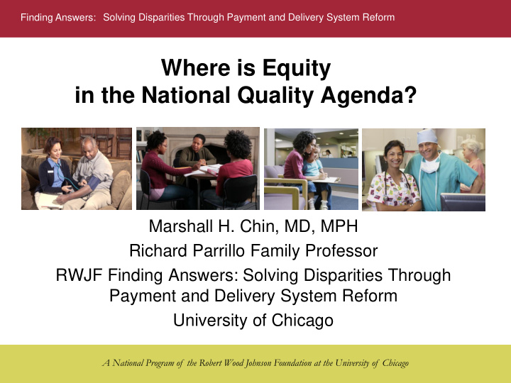where is equity in the national quality agenda