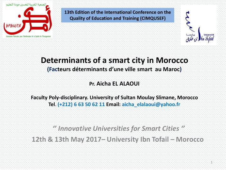 determinants of a smart city in morocco