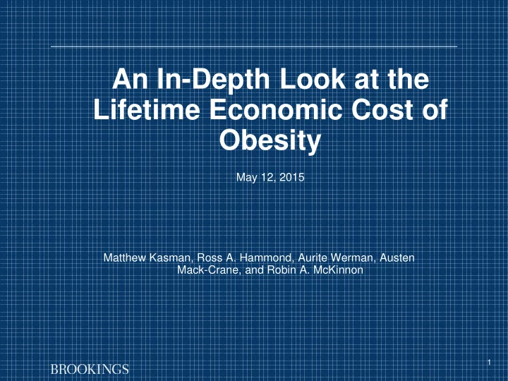 an in depth look at the lifetime economic cost of obesity