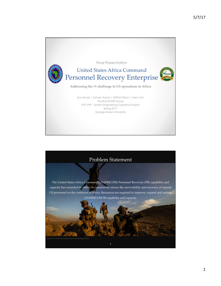 personnel recovery enterprise