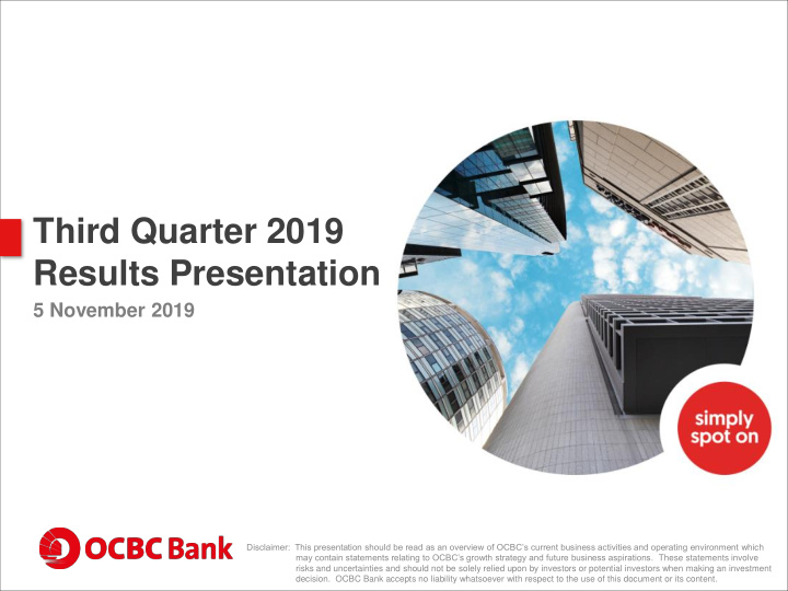 third quarter 2019 results presentation