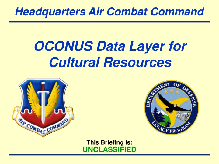 oconus data layer for cultural resources