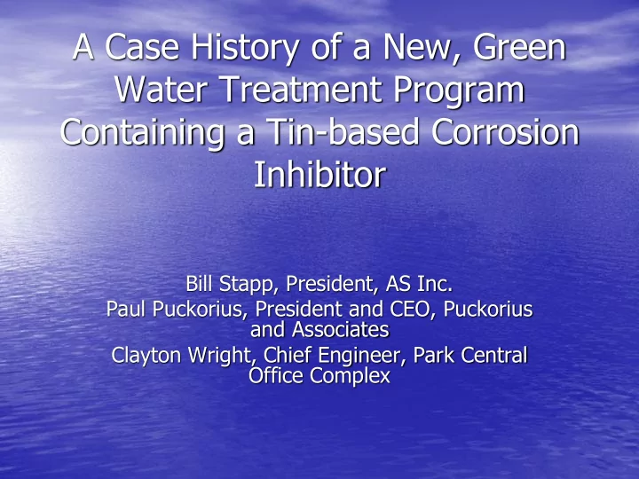 a case history of a new green