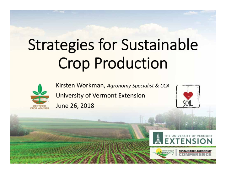strategies for sustainable crop production