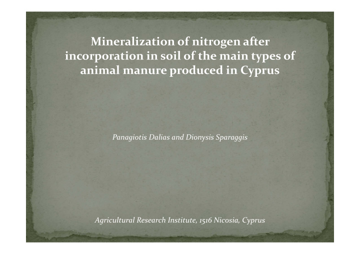 mineralization of nitrogen after incorporation in soil of