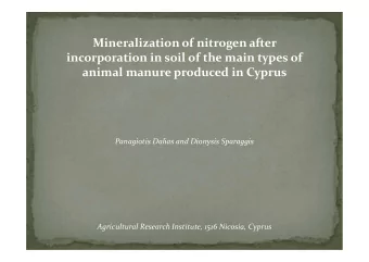 Mineralization of nitrogen after incorporation in soil of the main types of animal manure produced