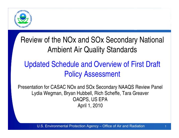 review of the nox and sox secondary national ambient air