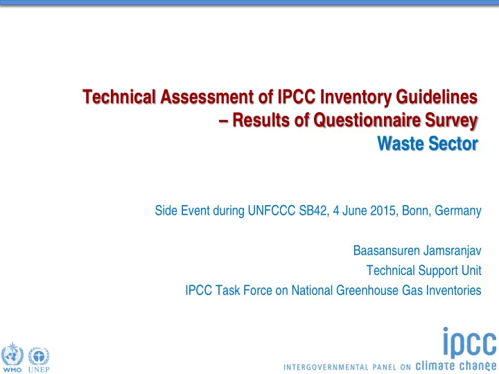 technical assessment of ipcc inventory guidelines results