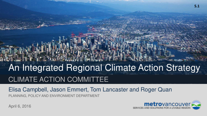 an integrated regional climate action strategy