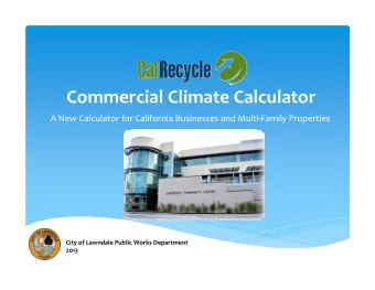 Commercial Climate Calculator A New Calculator for California Businesses and Multi  Family
