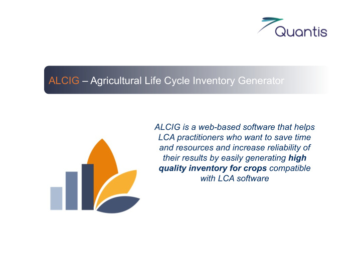 alcig agricultural life cycle inventory generator