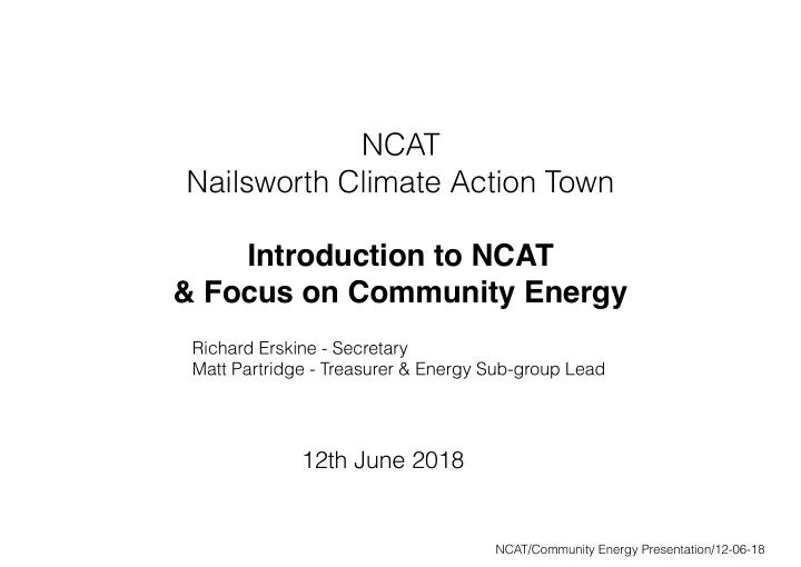 ncat nailsworth climate action town introduction to ncat