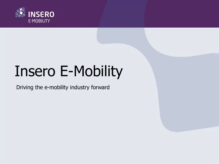 insero e mobility