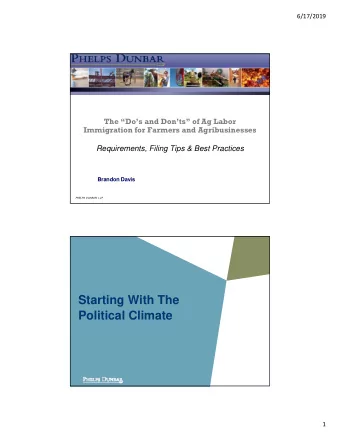 Starting With The  Political Climate  2  1  6/17/2019  The Political Climate Donald Trump is POTUS