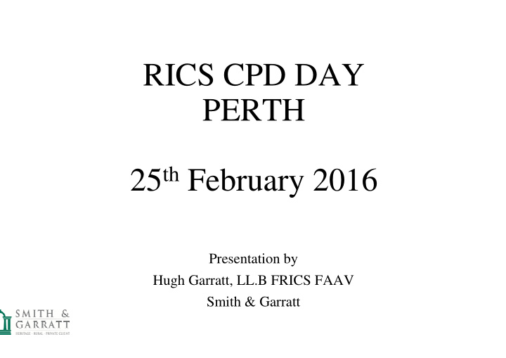 rics cpd day perth 25 th february 2016