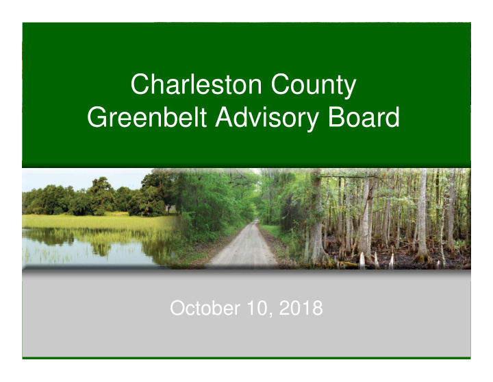 charleston county greenbelt advisory board