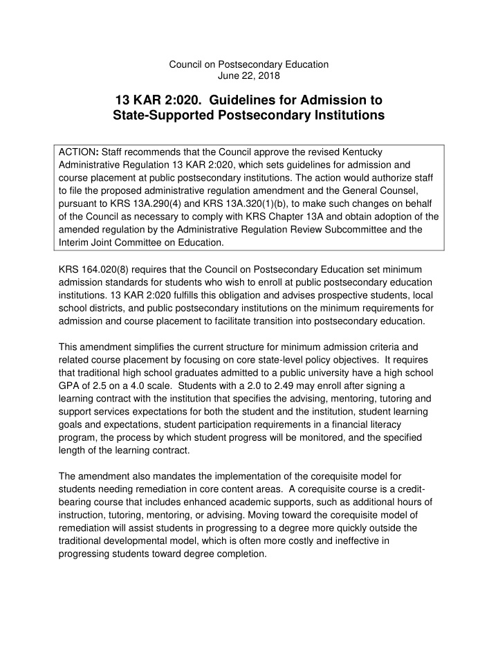 13 kar 2 020 guidelines for admission to state supported
