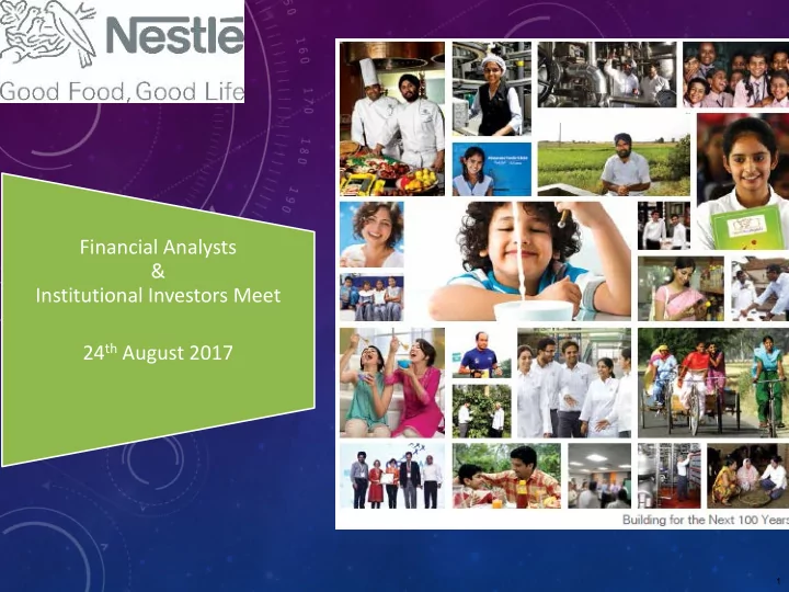 financial analysts institutional investors meet 24 th